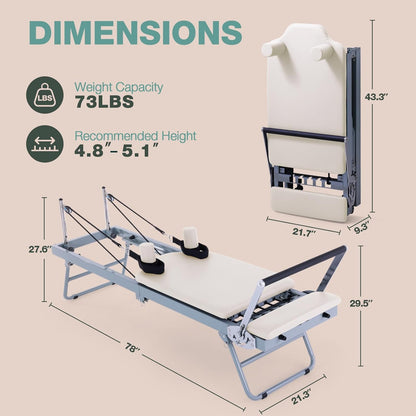 PILATIX |  Foldable Pilates Reformer Machine for Home Use