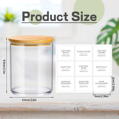 SWAN | 6-piece Bathroom Organizing Jar Set with Labels